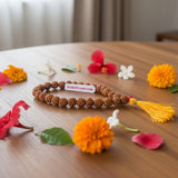 27+1 Beads Rudraksha Mala, lab-certified 5 Mukhi Rudraksha Jaap Mala by Gurupujan, ideal for chanting and meditation on the go.