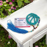 7 Chakra Mala with Turquoise (Firoza) – For chakra healing, emotional balance, and spiritual growth