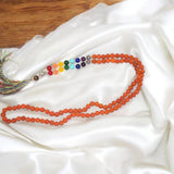 7 Chakra with 5 Mukhi Rudraksha Mala – For chakra healing, emotional balance, spiritual growth, and protection