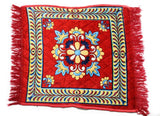 Combo of 5 Mukhi Rudraksha Mala & Red Pooja Aasan with Gomukhi Bag | Lab Certified