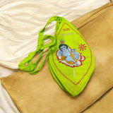 A beautifully crafted Laddu Gopal Gaumukhi Bag designed for storing Jaap Mala and other devotional items. The bag features a spiritual Gaumukhi design and is made from durable, high-quality fabric.
