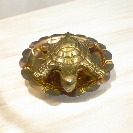 A detailed image of the Brace Kachua with Yantra, showcasing the tortoise shape and intricate Yantra design etched onto it, symbolizing prosperity, protection, and wish fulfillment.