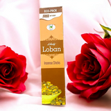 A pack of Loban Incense Sticks with an earthy, soothing fragrance for meditation, prayer, and purification, including a free gift with every purchase.