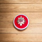 A silver-plated Tripund Kachua Ring, with a detailed Tripund symbol, designed for spiritual protection and strength