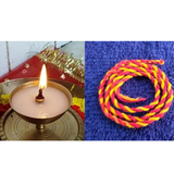 Akhand Jyot Baati Pure Cotton Kalava Wicks Mauli Batti for continuous flame during pooja and rituals.