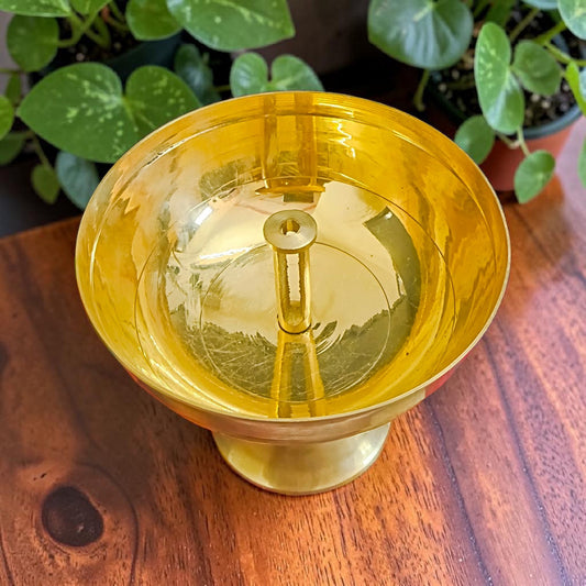 Akhand Jyot Brass Diya 250GM for Hindu Puja Rituals, Temple Worship, Aarti Lamp and Daily Spiritual Practices