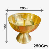 Akhand Jyot Brass Diya 250GM for Hindu Puja Rituals, Temple Worship, Aarti Lamp and Daily Spiritual Practices