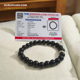 Black Agate Bracelet with 8MM natural beads, lab certified, stretchable design, offering protection, grounding, and courage.