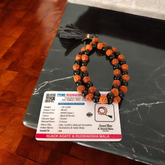 Black Agate & Rudraksha Mala - 54 + 1 Beads Jaap Mala - Lab Certified