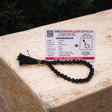 Black Rudraksha Mala 27+1 Beads, 6MM 5 Mukhi Rudraksha Jaap Mala by Gurupujan, ideal for chanting and meditation while traveling or at work.