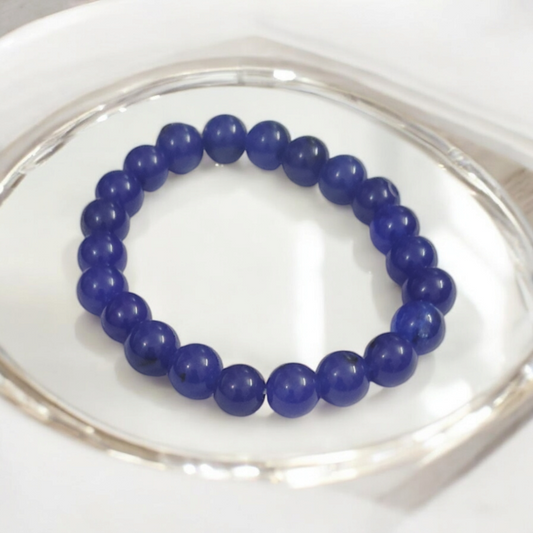 Blue Onyx Bracelet - Use For Good Luck and Happiness – 8MM – Stretchable Bracelet