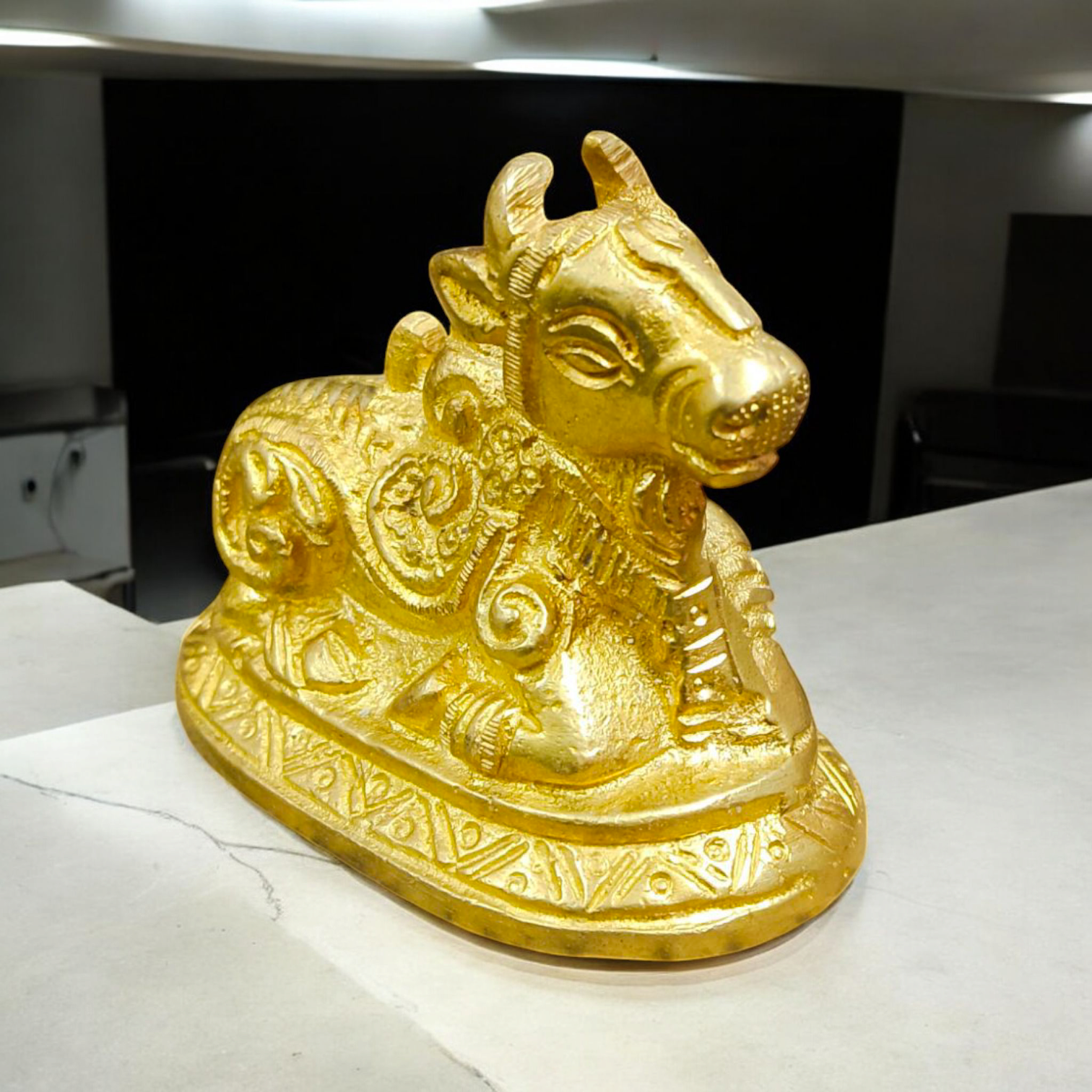 Brass Nandi Statue for Shiv Ji Pooja and Spiritual Worship