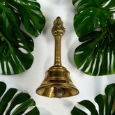 Brass Pooja Bell with a traditional design, perfect for use during temple or home pooja ceremonies.