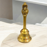 Brass Pooja Bell with a traditional design, perfect for use during temple or home pooja ceremonies.