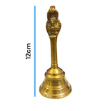 Brass Pooja Bell with a traditional design, perfect for use during temple or home pooja ceremonies.
