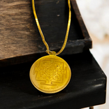 Brass Sai Yantra Locket with chain featuring the image of Shirdi Sai Baba, a symbol of divine protection, prosperity, and spiritual growth.