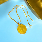 Brass Sai Yantra Locket with chain featuring the image of Shirdi Sai Baba, a symbol of divine protection, prosperity, and spiritual growth.