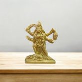 Brass idol of Goddess Kali in traditional fierce form, ideal for worship, spiritual rituals, and protection in home or temple
