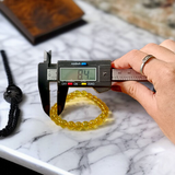 Close-up image of Natural Citrine Diamond-cut Bracelet with 8mm stretchable beads, ideal for success, prosperity, and manifestation