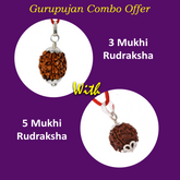 Combo of 3 Mukhi and 5 Mukhi Rudraksha Lab Certified beads for transformation, protection, and mental clarity
