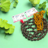 Combo of Kamal Gutta Mala and Haldi Mala, lab-certified, for meditation and spiritual healing.