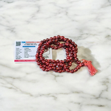 Combo of Red and White Sandalwood Jaap Malas with 108 beads – lab certified, ideal for chanting, meditation, and puja