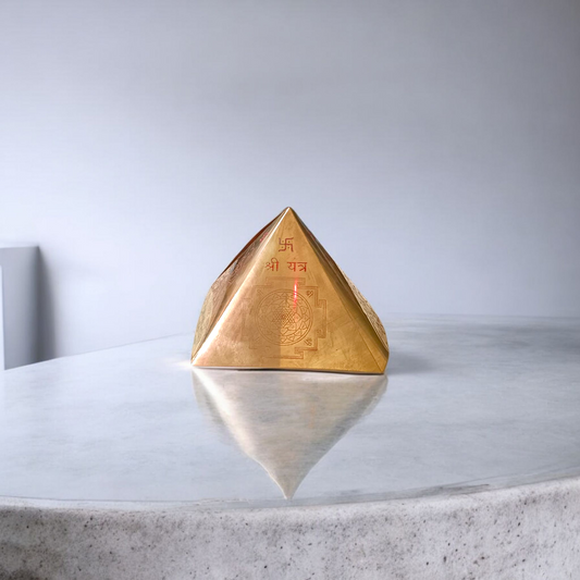 Copper Vastu Pyramid Yantra designed for placement on pillars or columns to enhance energy flow and correct Vastu doshas