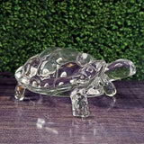 Crystal Tortoise (Kachua) with plate, symbolizing longevity, good fortune, and prosperity, used in Feng Shui and Vastu to attract positive energy.