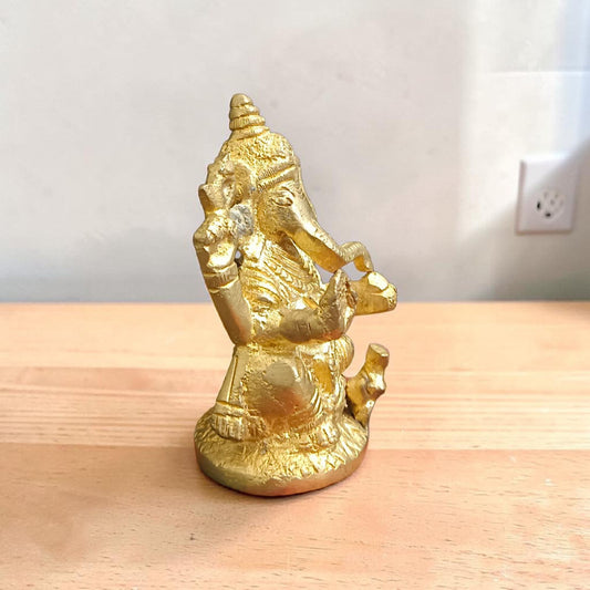 Ganesh Ji Brass Murti Idol for Worship Home Temple Puja Spiritual Decor and Divine Blessings