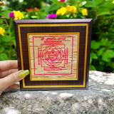 Ganpati Yantra inscribed on Bhojpatra, framed beautifully, designed for spiritual rituals and Vastu remedies.