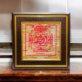 Ganpati Yantra inscribed on Bhojpatra, framed beautifully, designed for spiritual rituals and Vastu remedies.