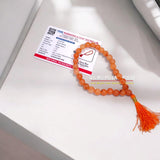 Gomed Mala 27+1 beads made from hessonite, designed to remove confusion and promote mental clarity.