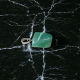 Green Aventurine Pendant with Metal Chain – African Green Jade Tumbled Healing Stone for Heart Chakra and Daily Wear
