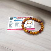 Handcrafted White and Red Sandalwood Bracelet with 8mm beads, stretchable, lab certified, ideal for meditation and daily spiritual use