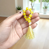 Natural Yellow Agate Finger Mala 9+1 Beads | Lab Certified | Meditation & Healing
