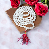 Image of Lab Certified 108+1 Beads Crystal Mala (Sphatik Mala) – 8mm, AAA Quality, used for meditation and emotional calm