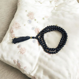 Image of Lab Certified Black Hakik Mala with 108+1 beads (6MM) for spiritual protection and meditation from Gurupujan