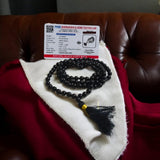 Image of Lab Certified Black Hakik Mala with 108+1 beads (6MM) for spiritual protection and meditation from Gurupujan