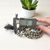 Image of Natural Raw Pyrite Mala with 108+1 beads (8mm size), lab certified and ideal for chanting, healing, and wealth attraction