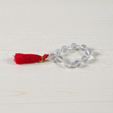 Image of Natural Rock Crystal (Sphatik) Finger Mala with 9+1 Transparent Beads of 7–8mm size, Lab Certified, used for meditation, chanting, and healing