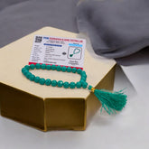 Image of Turquoise Mala - Natural Firoza 8MM Wrist Mala with lab certification from GuruPujan