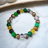 Image of a Money Magnet Bracelet made of 8mm natural gemstone beads, stretchable design, ideal for attracting wealth and prosperity