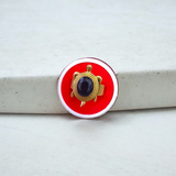 Kachua Black Hakik Ring - Adjustable Black Agate Gemstone Ring in Ashtdhatu for Men and Women