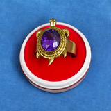 Kachua Jamunia Ring - Adjustable Turtle Design Ring with Jamunia Gemstone in Ashtdhatu for Men and Women.