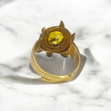 Kachua Pukhraj Ring - Adjustable Yellow Sapphire Gemstone Ring with Kachua Design in Ashtdhatu for Men and Women.
