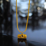 Krishna Ji Laser-Cut Locket with Gold Chain, Spiritual Pendant for Devotees