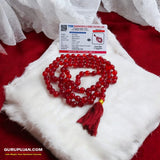 Lab Certified Original Red Agate Mala with 108+1 Beads from Gurupujan