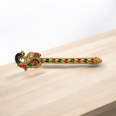 Laddu Gopal Bansuri with peacock design, perfect for Krishna idol and spiritual decor.