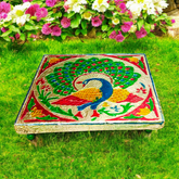 Laddu Gopal Chowki with an elegant design, perfect for Krishna idol and pooja room decoration.