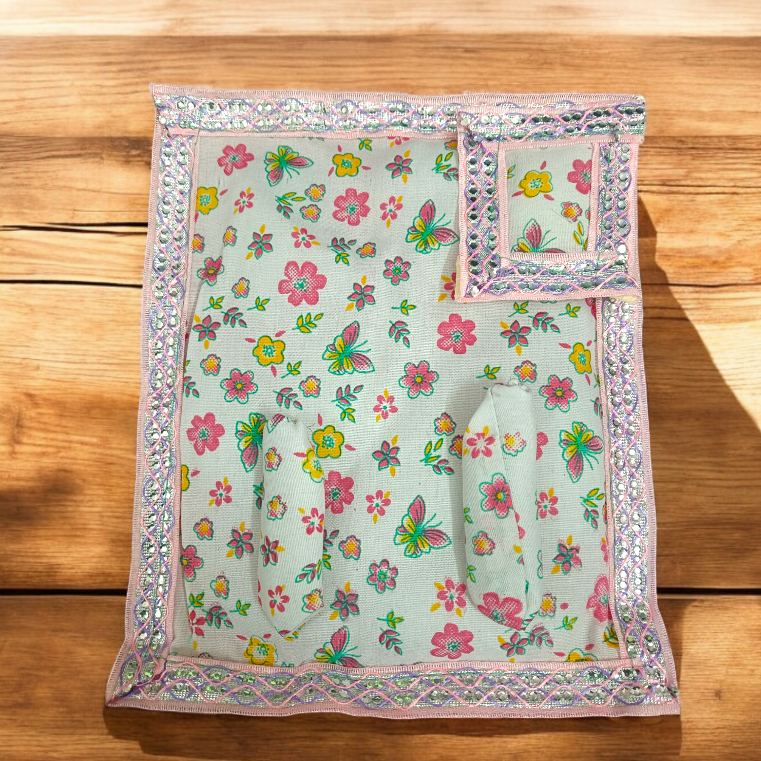 Laddu Gopal Gaddi Pillow Set | Suitable for 0-5 No. Laddu Gopal | Krishna Comfortable Aasan